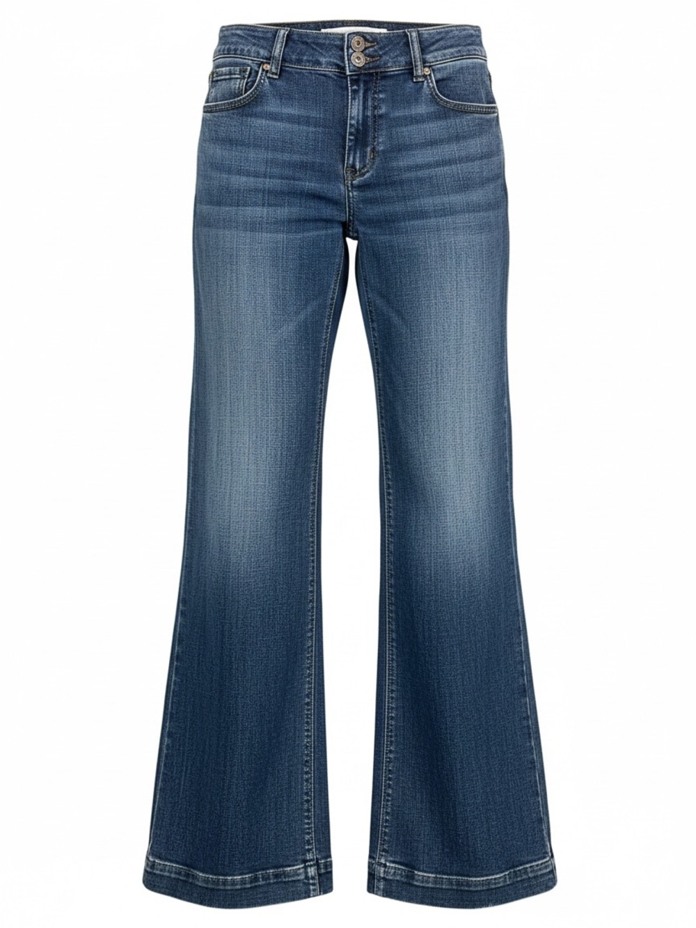 Tin Haul Ella Double Button Jeans Size 28L Medium Wash Trouser Cut Western Style